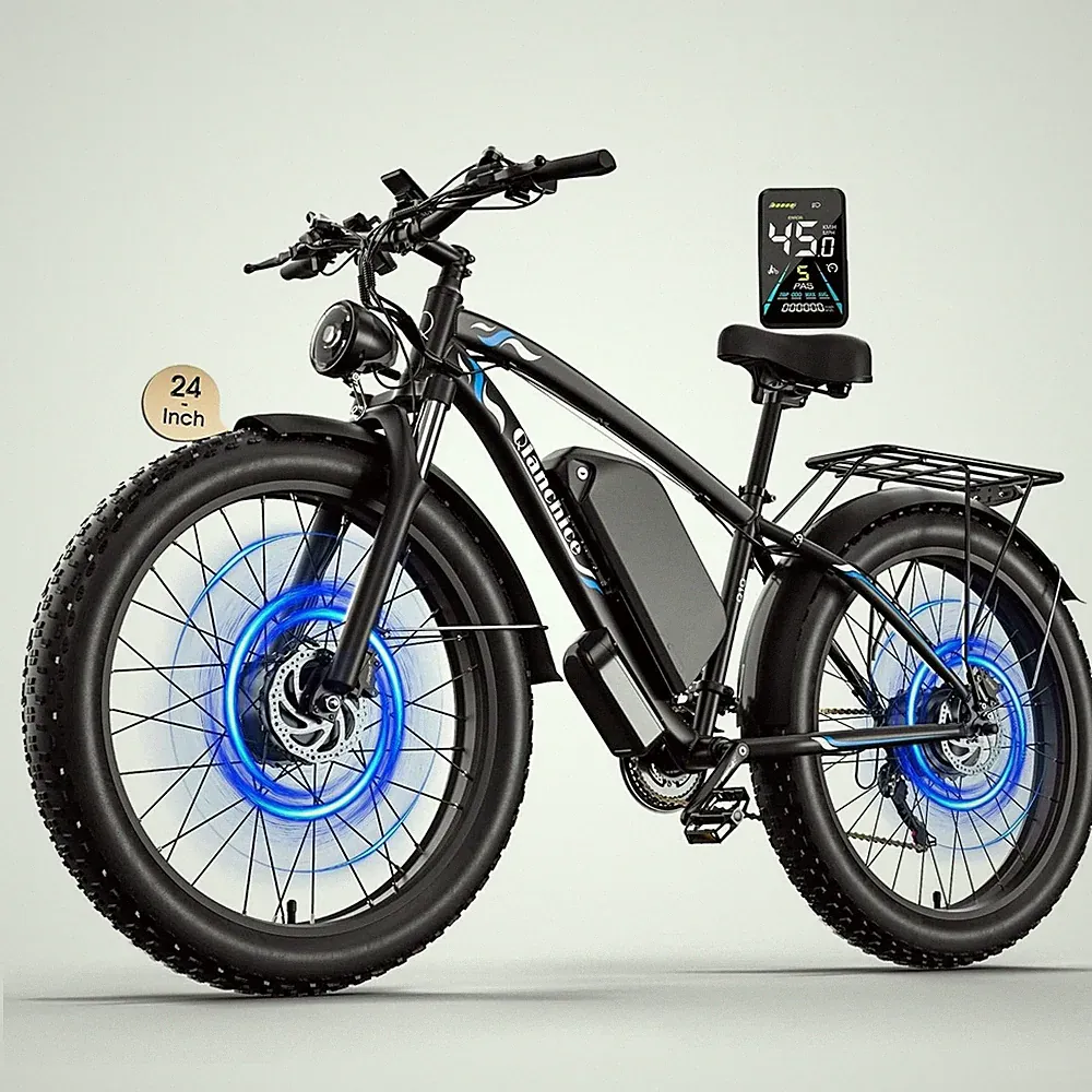 6000W Peak Dual Motor Electric Bike 24in 40-45MPH 100 Miles Hydraulic Disc Brake