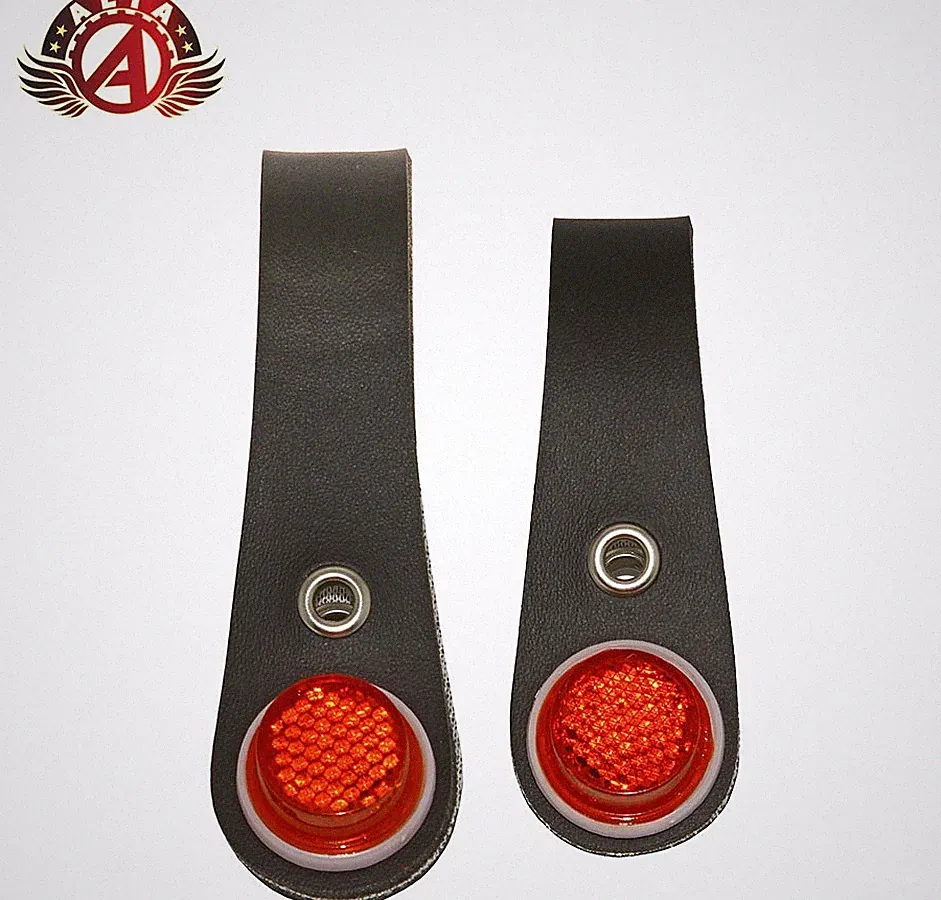 ALTA BICYCLE BIKE BLACK FAUX LEATHER HUB SHINER RED REFLECTORS