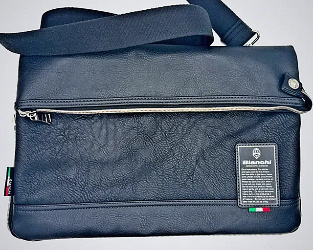 Bianchi Shoulder Bag 2Way TBPI-03 Black A4 Celeste Bicycle Cross Body Travel Bag