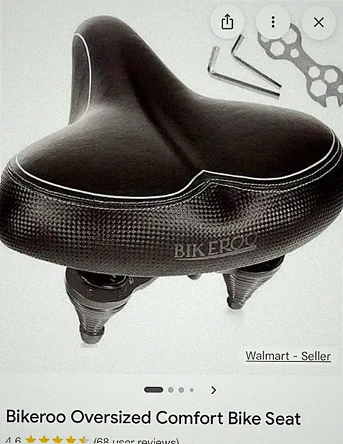 Bikeroo Oversized Bike Seat - Comfort Outdoor/Pelaton Bike Elastomer Springs NEW