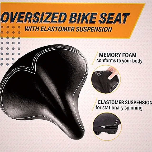 ✅🔥Bikeroo Oversized Bike Seat- Compatible w/ Peloton-Indoor (Elastomer Springs)