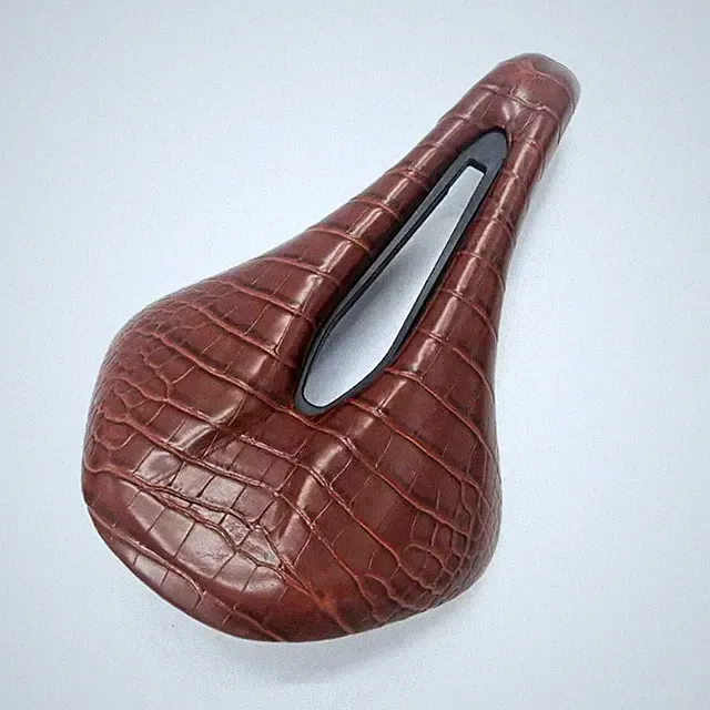 Brown faux Crocodile leather Bicycle saddle 160mm x 250mm