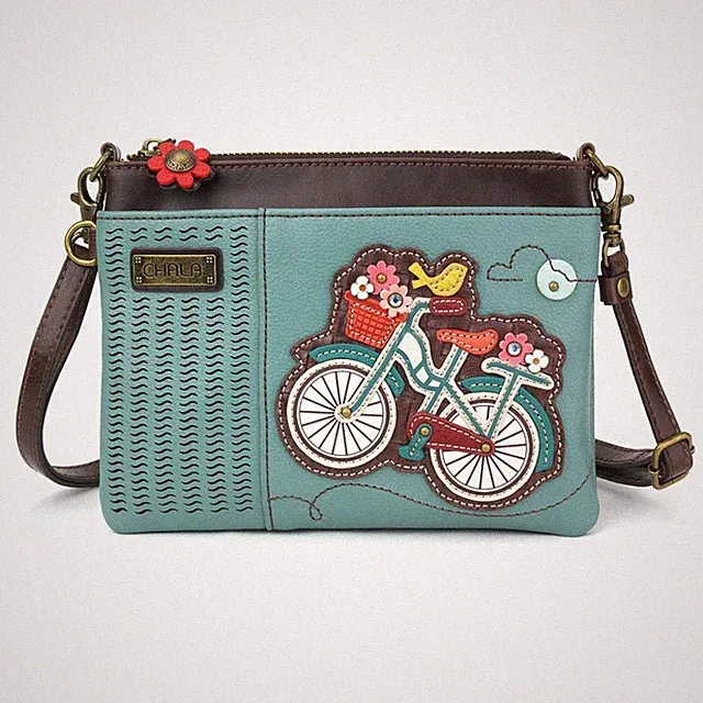 Chala BICYCLE LaserCut Mini Crossbody Adjustable Straps Handbag Purse NWT