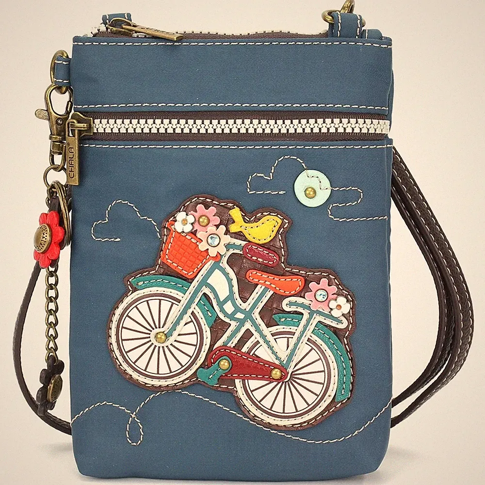 Chala Cell Phone Crossbody Bag RFID "Bicycle" Blue