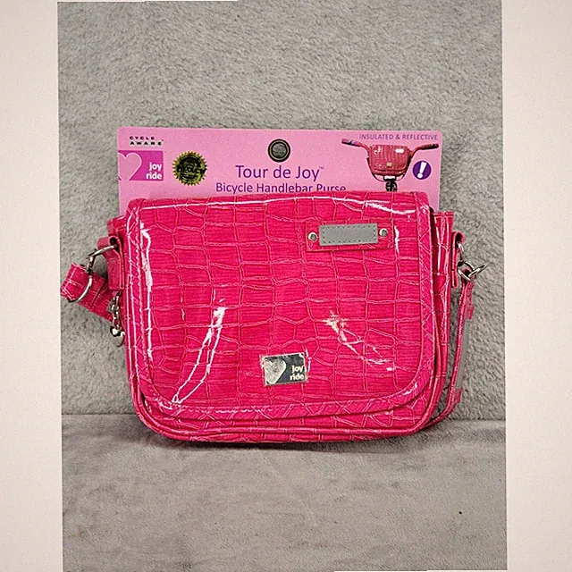 Cycle Aware Tour de Joy Bicycle Handlebar Purse Pink Croc Insulated Reflective