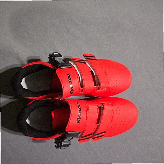 Kyedoo Cycling Shoes womens 7 Size 39 Red Road Bike Cleated Ratchet Buckle
