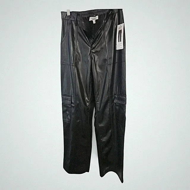 Madden NYC Women’s Faux Leather Pants Size S Black High Rise Relaxed Fit Cargo