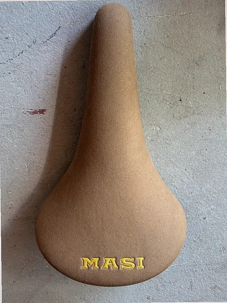 Masi Bikes Velo Saddle Faux Brown Suede Leather Speciale Velodrome Fixed Gear