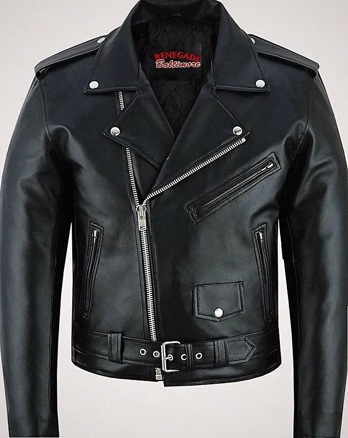 Men Motorcycle Faux Leather Jacket - Black Economy Zip Up Moto Biker Jacket