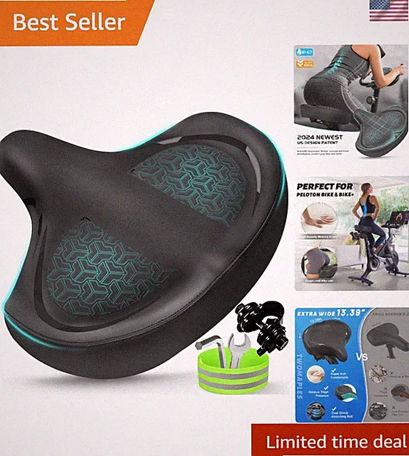 Oversized Bicycle Seat with Memory Foam & Easy Installation – For Smooth Rides