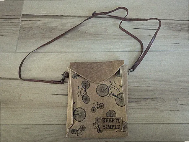 Primitives By Kathy Keep it Simple Bicycle Canvas Crossbody bag Purse