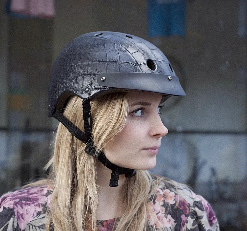 Sawako Furuno Faux Alligator Leather Bicycle, Skate Helmet