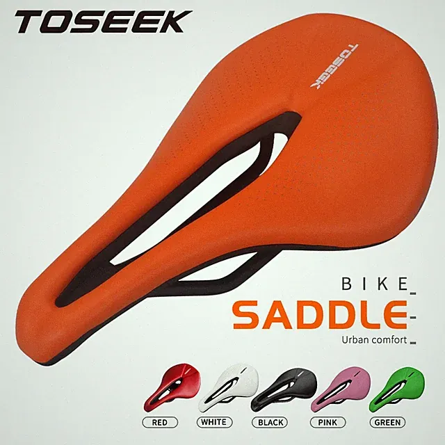 TOSEKK Bicycle Seat Leather Comfortable Hollow Mountain Road Bike Saddle Cushion