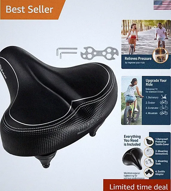 Universal Fit Wide Cruiser Saddle - Faux Leather Comfort Seat for Upgraded Rides