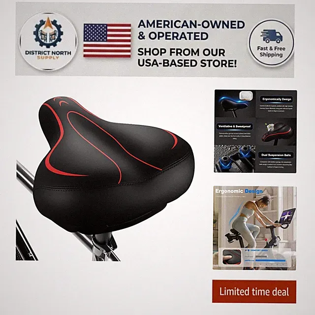Universal Oversized Bicycle Seat - Waterproof Leather & Dual Spring Suspension