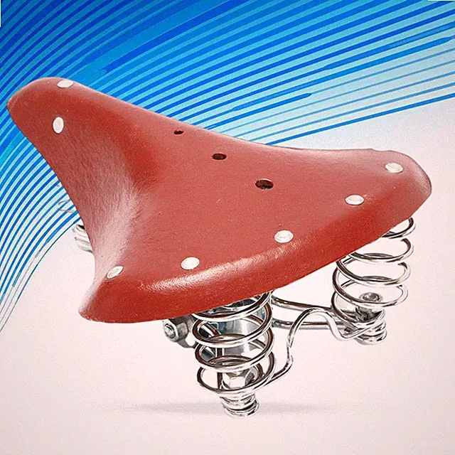 Vintage Classic LEATHER Retro Fit All Bicycle Cycling Springs Bike Seat.