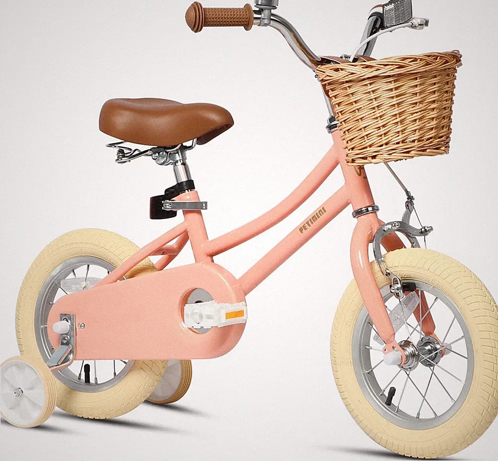 Vintage Kids Bike for Girls, 12–20 Inch Classic Bicycle with Wicker Basket & Bel
